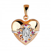 Подвеска сердце из рыжего золота с бриллиантом P3012-4694 (193)