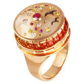 Кольцо из рыжего золота с бриллиантами из коллекции "Побережье" R3463-4332 (480)