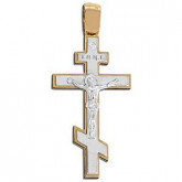 Подвеска крест из рыжего золота с бриллиантом X2199-2444 (181)