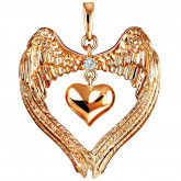 Подвеска ангел из белого золота с бриллиантом P2623-5241 (197)