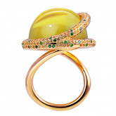 Кольцо из рыжего золота с цитрином из коллекции "Акварель" R6298-8418 (420)