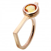 Кольцо из рыжего золота с цитрином из коллекции "Серпантин" R6858-9444 (811)