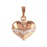 Подвеска сердце из рыжего золота с бриллиантами P3950-4588 (193)