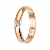 Кольцо обручальное из белого золота с бриллиантами из коллекции "Обручальные кольца с  одним бриллиантом" R3199-4345 (243)