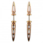 Серьги пирсинг пики из рыжего золота E7466-10264 (803)