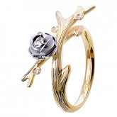 Кольцо из цветного золота с бриллиантами из коллекции "Пепел Розы" R7088-9733 (701)