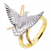 Кольцо из цветного золота с бриллиантами из коллекции "Птички" R4604-5432 (711)