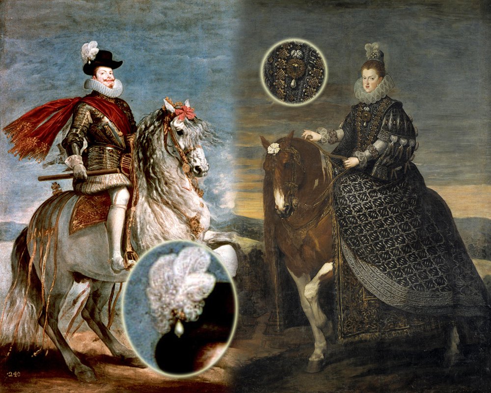 Диего Веласкес Филипп III и королева Маргарита с жемчужиной la Peregrina
