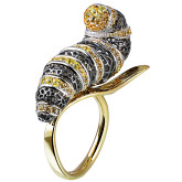 Кольцо из цветного золота с цветными сапфирами из коллекции "Мутабор" R6751-9303 (762)