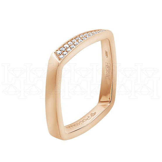 Фото - Кольцо квадратное из белого золота с бриллиантами из коллекции "Чистая линия" R9905-15369 (781)