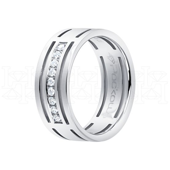 Фото - Кольцо из белого золота с бриллиантами из коллекции "Парные обручальные кольца" R2376-3184 (210)