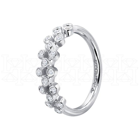 Фото - Кольцо из белого золота с бриллиантами из коллекции "Обручальные кольца с дорожкой" R9180-13394 (241)
