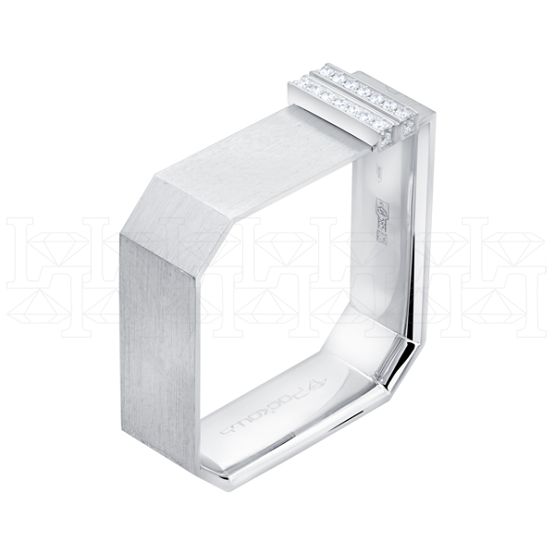 Фото - Кольцо квадратное из белого золота с бриллиантами R7987-11663 (807)