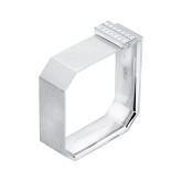 Кольцо квадратное из белого золота с бриллиантами R7987-11663 (807)