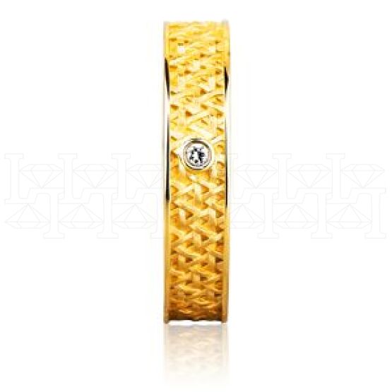 Фото - Кольцо обручальное из желтого золота с бриллиантом из коллекции "Парные обручальные кольца" VDR.A2977 (210)