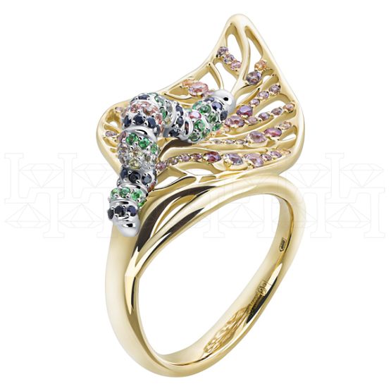 Фото - Кольцо из цветного золота с гранатами R10167-16003