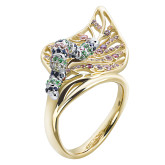 Кольцо из цветного золота с гранатами R10167-16003