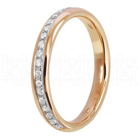 Фото - Кольцо из рыжего золота с бриллиантами из коллекции "Обручальные кольца с дорожкой" R3189-5235 (241)