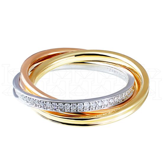Фото - Кольцо из цветного золота с бриллиантами из коллекции "тринити" R5072-7323 (244)