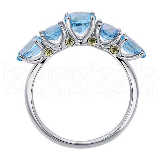 Фото - Кольцо из белого золота с цветными сапфирами из коллекции "Акварель" R8944-13727 (420)