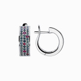 Серьги из белого золота с цветными сапфирами E6137-16065 (564)