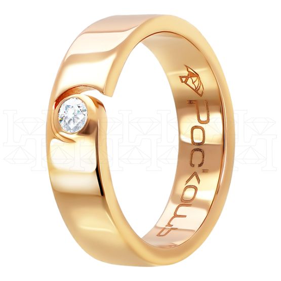 Фото - Кольцо обручальное из белого золота с бриллиантом из коллекции "Парные обручальные кольца" R3999-4707 (210)