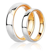 Кольцо обручальное из цветного золота с бриллиантом из коллекции "Парные обручальные кольца" VDR.A2771 (210)