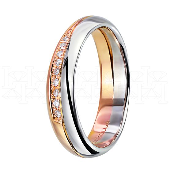 Фото - Кольцо из цветного золота с бриллиантами из коллекции "Парные обручальные кольца" R5067-7467 (210)