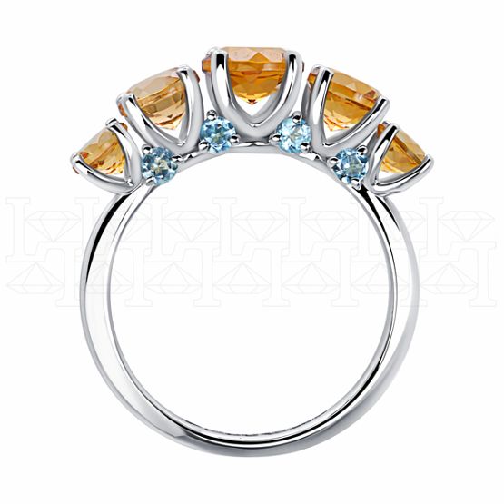 Фото - Кольцо из белого золота с цитрином из коллекции "Акварель" R8339-13981 (420)