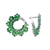 Серьги конго из белого золота из коллекции "Акварель" E10045-15761 (420)