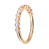 Кольцо обручальное из рыжего золота с бриллиантами из коллекции "Обручальные кольца с дорожкой" R5926-8106 (241)