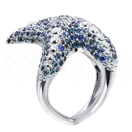 Фото - Кольцо из белого золота с цветными сапфирами R9886-15348 (453)