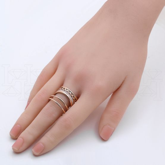 Фото - Кольцо из рыжего золота с бриллиантами R6301-14710 (712)