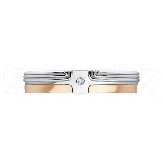 Фото - Кольцо из цветного золота с бриллиантом из коллекции "Парные обручальные кольца" R4704-6096 (210)