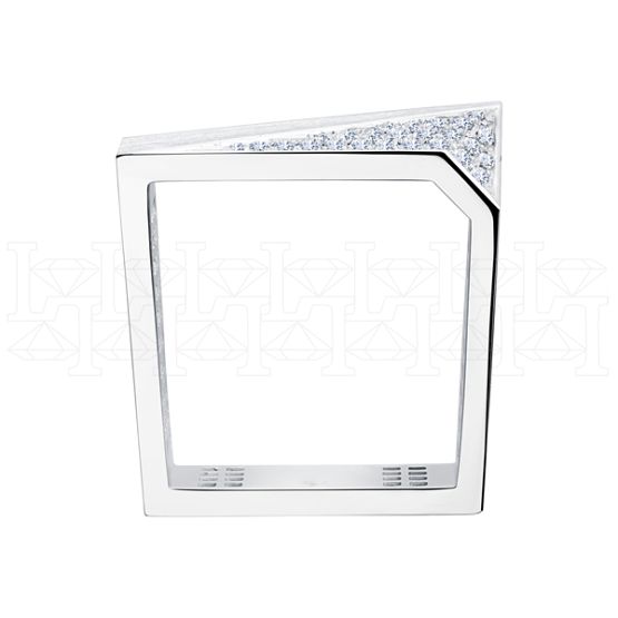 Фото - Кольцо квадратное из белого золота с бриллиантами R7318-10046 (808)