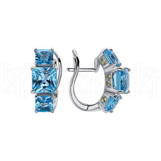 Фото - Серьги из белого золота с топазами из коллекции "Акварель" E7050-15938 (420)