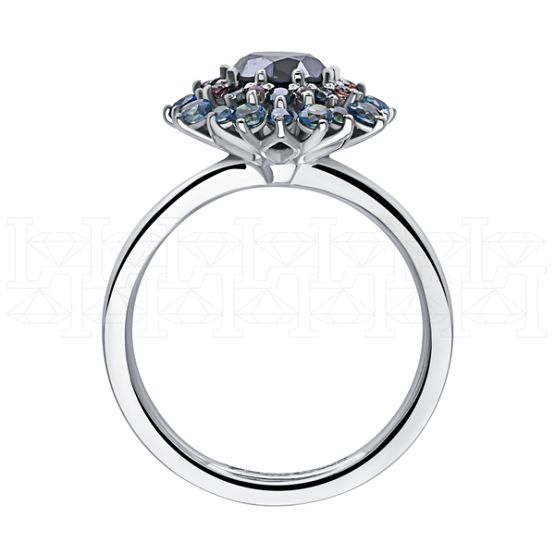 Фото - Кольцо из белого золота с черным бриллиантом из коллекции "786" R9117-15083 (786)