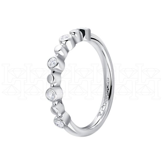 Фото - Кольцо из белого золота с бриллиантами из коллекции "Обручальные кольца с дорожкой" R9182-13396 (241)