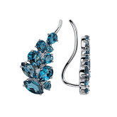 Серьги зажимы из белого золота с  из коллекции "Акварель" E10050-15766 (420)