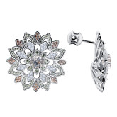 Серьги пуссеты из белого золота с бериллами и бриллиантами из коллекции "786" G10079-15834 (786)