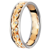 Кольцо обручальное из цветного золота с бриллиантами из коллекции "Обручальные кольца с дорожкой" R3226-4758 (241)