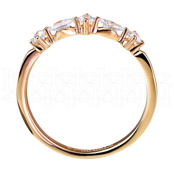 Фото - Кольцо обручальное из рыжего золота с бриллиантами из коллекции "Обручальные кольца с дорожкой" R3177-3997 (241)