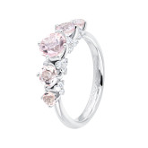 Кольцо из белого золота с морганитами и бриллиантами из коллекции "Акварель" R10289-16509 (420)