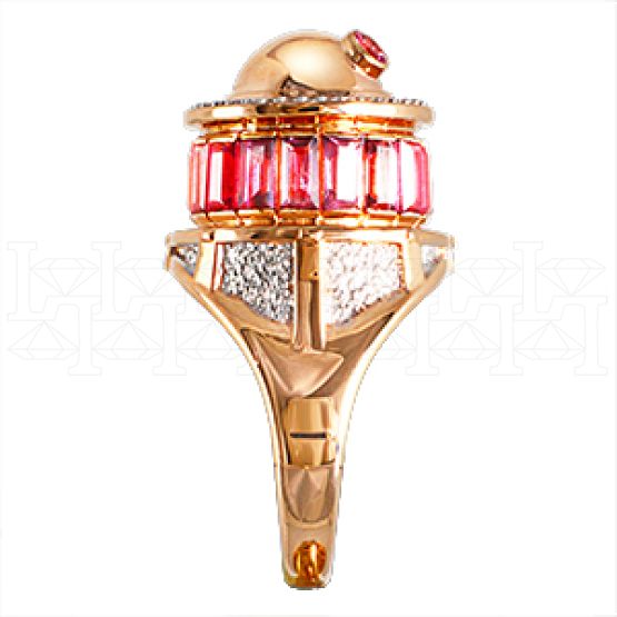 Фото - Кольцо из рыжего золота с цветными сапфирами и бриллиантами из коллекции "Побережье" R3460-4382 (480)