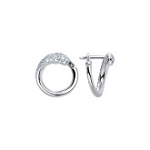 Серьги конго из белого золота с бриллиантами E7030-9649 (154)