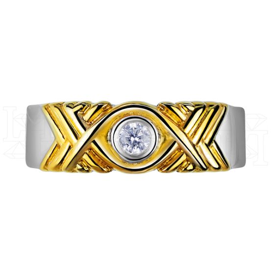 Фото - Кольцо обручальное из рыжего золота с бриллиантом из коллекции "Обручальные кольца с  одним бриллиантом" R2501-3181 (243)
