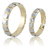 Кольцо обручальное из цветного золота с бриллиантами из коллекции "Парные обручальные кольца" VDR.A2462 (210)