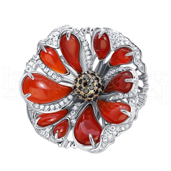 Фото - Кольцо из цветного золотас бриллиантами из коллекции "Русское поле" R10232-16177 (715)