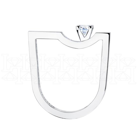 Фото - Кольцо из белого золота с бриллиантом из коллекции "Помолвка" R10177-16039 (514)