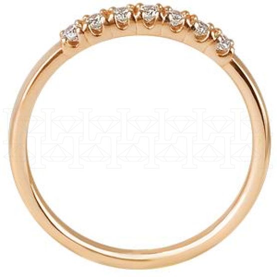 Фото - Кольцо обручальное из рыжего золота с бриллиантами из коллекции "Обручальные кольца с дорожкой" R3160-3862 (241)
